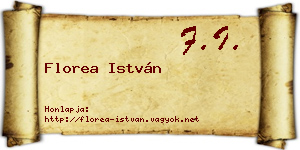 Florea István névjegykártya